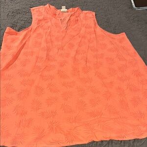 New Jaclyn Smith Coral leaf print Sleeveless cover up xl